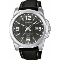 Casio MTP‑1314PL‑8AVEF – Ανδρικό Αναλογικό Ρολόι με Γκρι Καντράν & Μαύρο Δερμάτινο Λουράκι